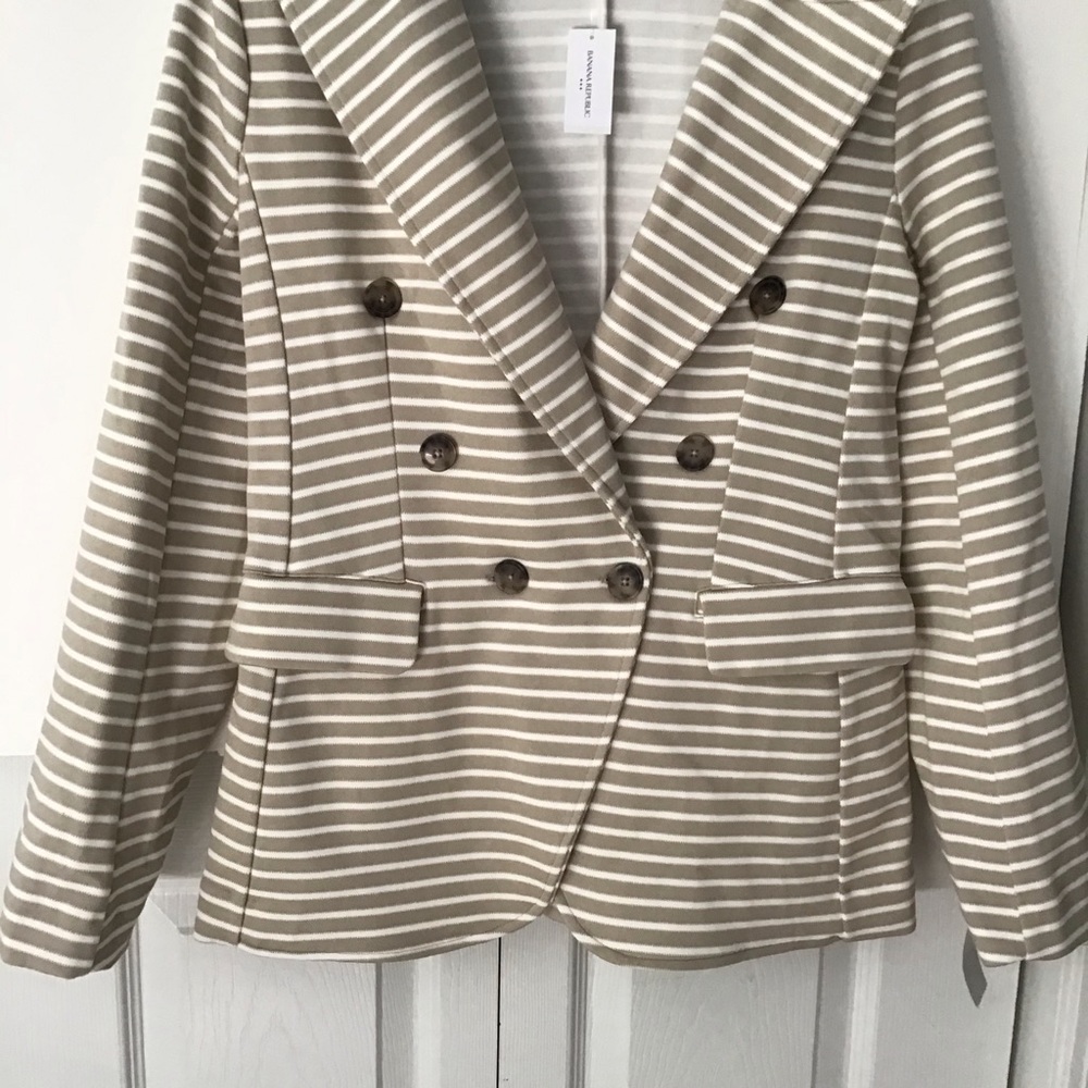 NWT Women’s Banana Republic Pique Knit double Breasted Blazer Jacket M - Picture 2 of 9